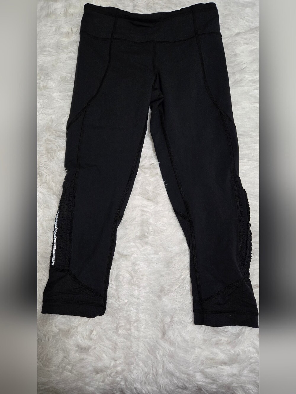 lululemon athletica Black Capri Leggings with Side Ruching